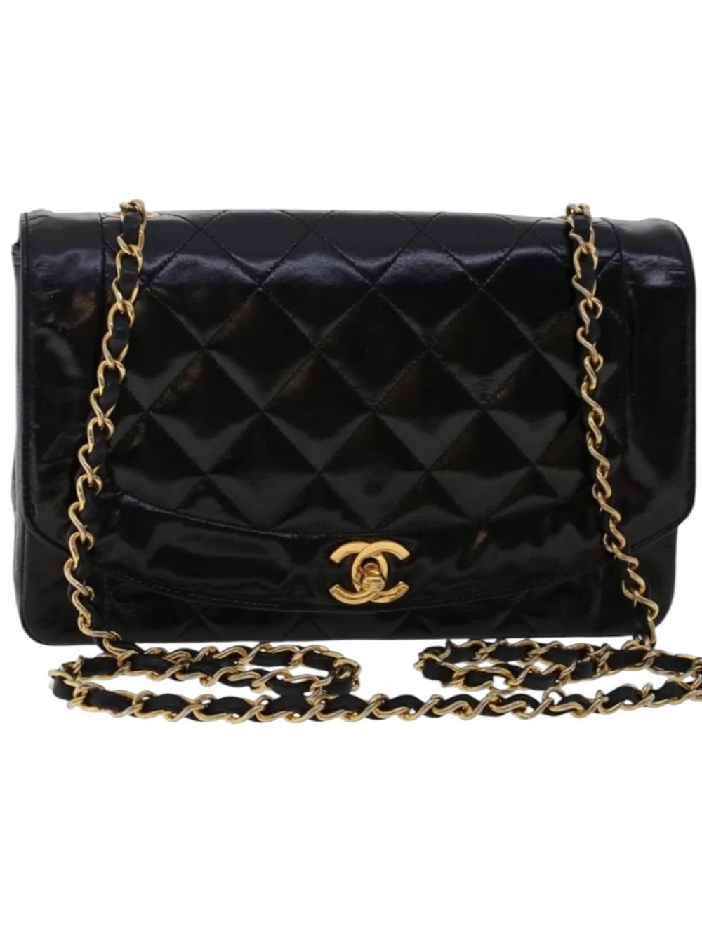 CHANEL DIANA Single Flap Quilted Patent Leather Bag - Picture 1 of 15